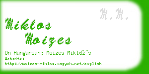 miklos moizes business card